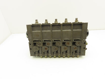 Rexroth 261-108-110-0 Pneumatic 5-Station Manifold Solenoid Valve 24V Coil