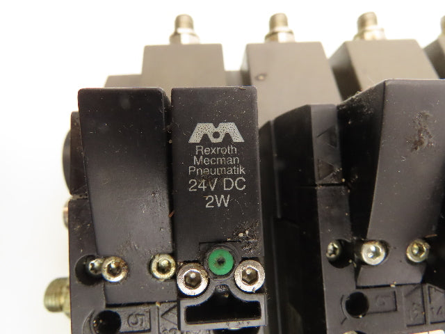 Rexroth 261-108-110-0 Pneumatic 5-Station Manifold Solenoid Valve 24V Coil