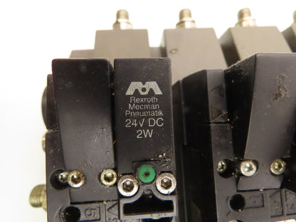 Rexroth 261-108-110-0 Pneumatic 5-Station Manifold Solenoid Valve 24V Coil