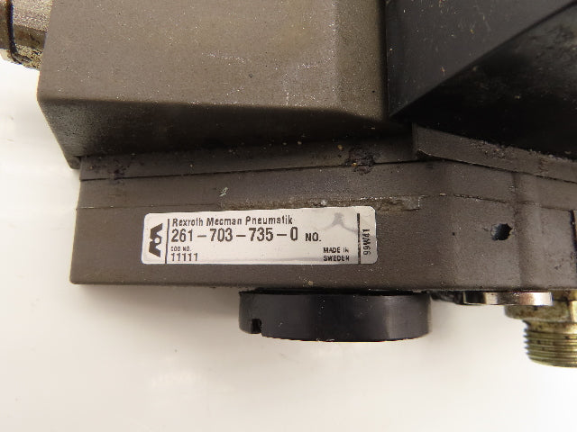 Rexroth 261-108-110-0 Pneumatic 5-Station Manifold Solenoid Valve 24V Coil