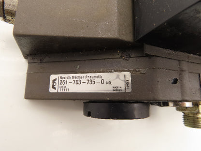 Rexroth 261-108-110-0 Pneumatic 5-Station Manifold Solenoid Valve 24V Coil