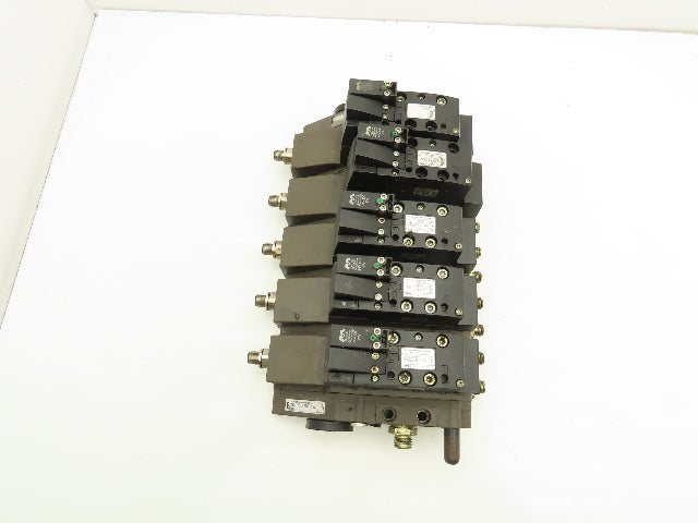 Rexroth 261-108-110-0 Pneumatic 5-Station Manifold Solenoid Valve 24V Coil