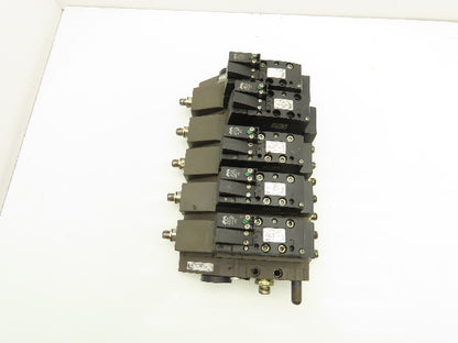 Rexroth 261-108-110-0 Pneumatic 5-Station Manifold Solenoid Valve 24V Coil
