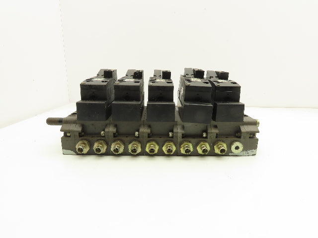 Rexroth 261-108-110-0 Pneumatic 5-Station Manifold Solenoid Valve 24V Coil