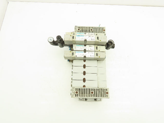 Numatics 123BA4Z2MG00061 8-Station Manifold w/4 Solenoid Valves 24V