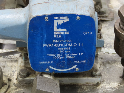 Continental Hydraulic Power Unit 20 Gal 1000psi 8gpm Pump 3Hp 460V w/Oil Cooler