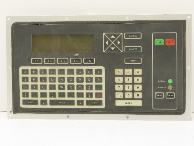 VideoJet Excel Ink Jet Printer Keyboard Interface Panel LCD Display