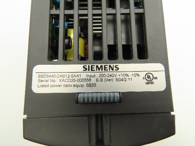Siemens 6SE6440-2AB12-5AA1 Micromaster 440 VFD Drive Inverter 240V 0.25kW