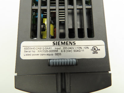 Siemens 6SE6440-2AB12-5AA1 Micromaster 440 VFD Drive Inverter 240V 0.25kW