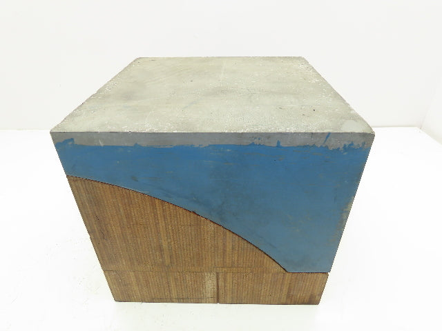 Cast Aluminum and Wood Machined Work Block 8.5"x 8" 25Lb