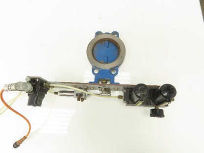 Parker Pneumatic Cylinder Actuated 5" Butterfly Valve 150psi 24VDC Solenoid