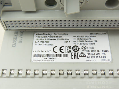 Allen Bradley 1794-IB16D Flex 16-Point 24VDC Digital Input Ser A Diagnostic
