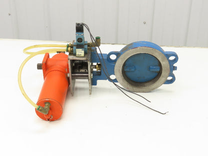 Bettis CB315 Pneumatic Solenoid Actuated 5" Butterfly Valve 120psi 120V