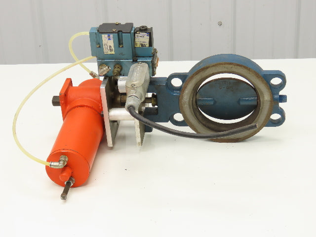 Bettis CB315 Pneumatic Solenoid Actuated 5" Butterfly Valve 120psi 24VDC