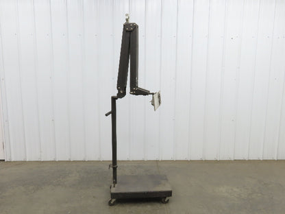 Industrial Floor Stand Adjustable Arm Heavy Duty 26x16" Base Powder Coated Steel
