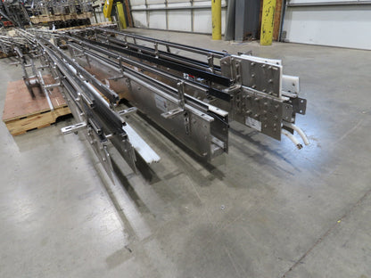 Arrowhead 3.25" Tabletop Belt Stainless Bottle Conveyor Sections 33'  -No Drive