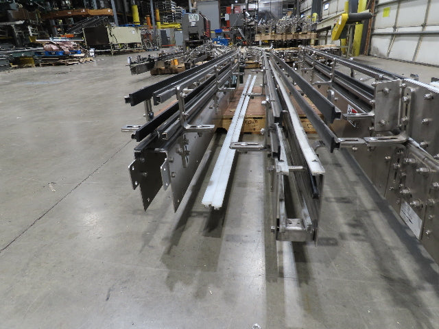 Arrowhead 3.25" Tabletop Belt Stainless Bottle Conveyor Sections 33'  -No Drive