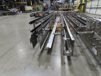 Arrowhead 3.25" Tabletop Belt Stainless Bottle Conveyor Sections 33'  -No Drive
