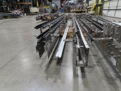 Arrowhead 3.25" Tabletop Belt Stainless Bottle Conveyor Sections 33'  -No Drive