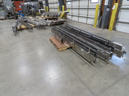 Arrowhead 3.25" Tabletop Belt Stainless Bottle Conveyor Sections 33'  -No Drive
