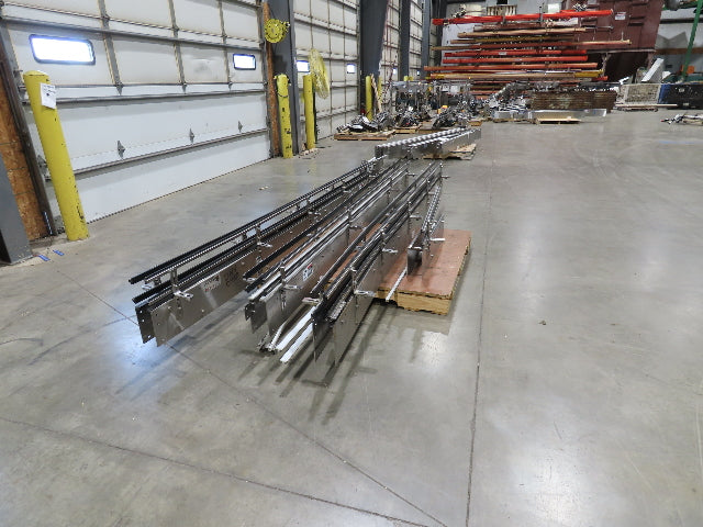 Arrowhead 3.25" Tabletop Belt Stainless Bottle Conveyor Sections 33'  -No Drive