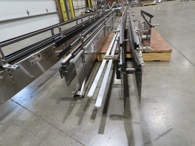 Arrowhead 3.25" Tabletop Belt Stainless Bottle Conveyor Sections 33'  -No Drive