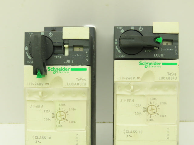 Schneider LUCA05FU Manual Motor Starter Overload Module 240V Lot of 2
