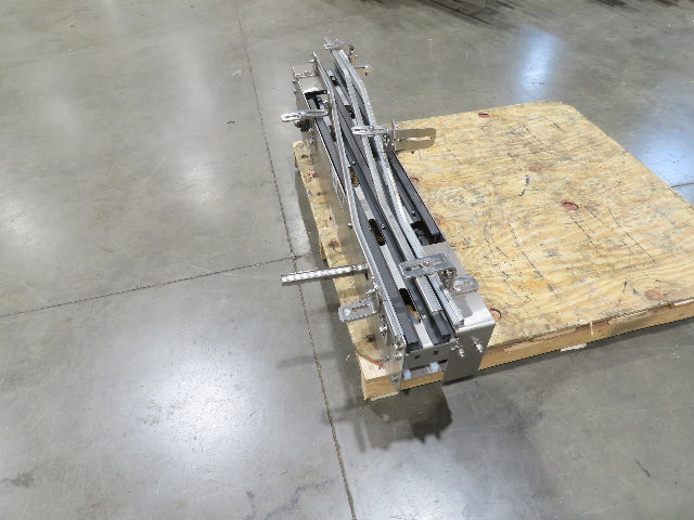 Arrowhead 3.25" Tabletop Stainless Bottle Conveyor 2-Belt Transfer 48"-No Drive