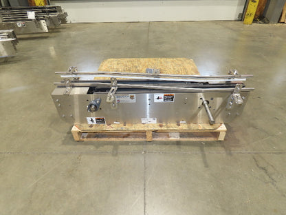 Arrowhead 3.25" Tabletop Stainless Bottle Conveyor 2-Belt Transfer 48"-No Drive