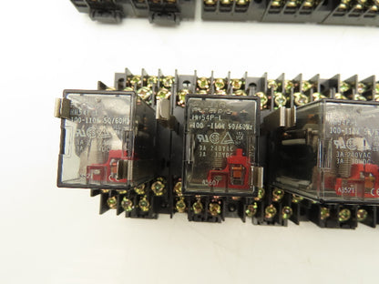 Fuji Electric HH54P-L Relay w/Socket Base 110V Coil Lot of 18