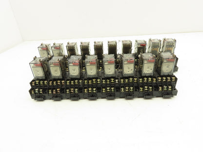 Fuji Electric HH54P-L Relay w/Socket Base 110V Coil Lot of 18