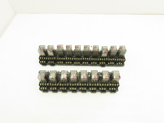 Fuji Electric HH54P-L Relay w/Socket Base 110V Coil Lot of 18
