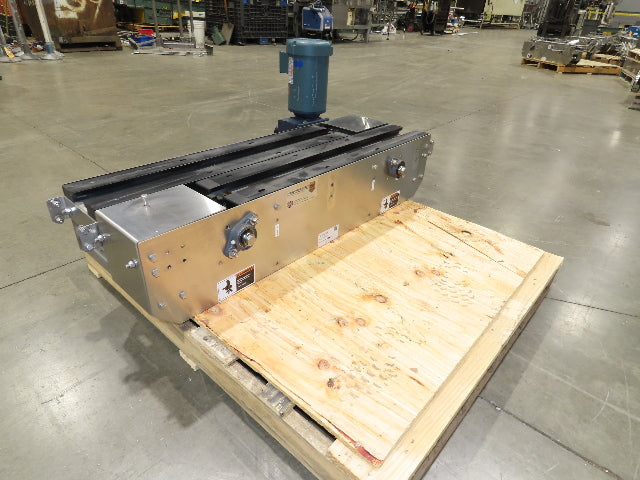 Arrowhead 7.5" Tabletop Stainless Bottle Conveyor 2-Belt Transfer 48" Drive 3PH