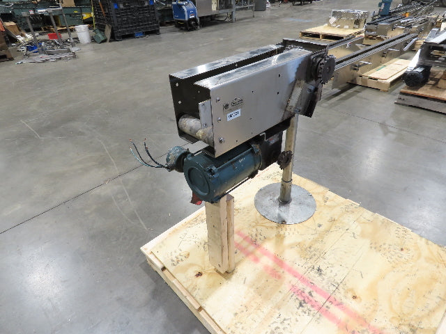 7.5" Tabletop Belt Stainless Bottle Conveyor 24" Drive Section 460V 3PH