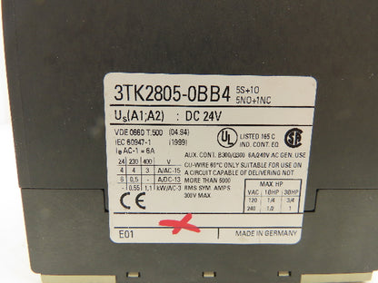 Siemens 3TK2805-0BB4 Combination Safety Relay 24VDC 5 NO Contacts