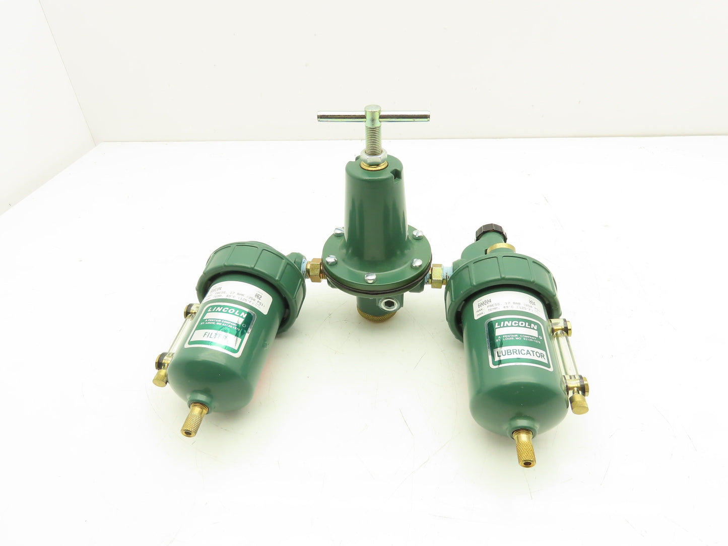 Lincoln 600104 Pneumatic Filter Regulator Lubricator Assembly 1/4" NPT