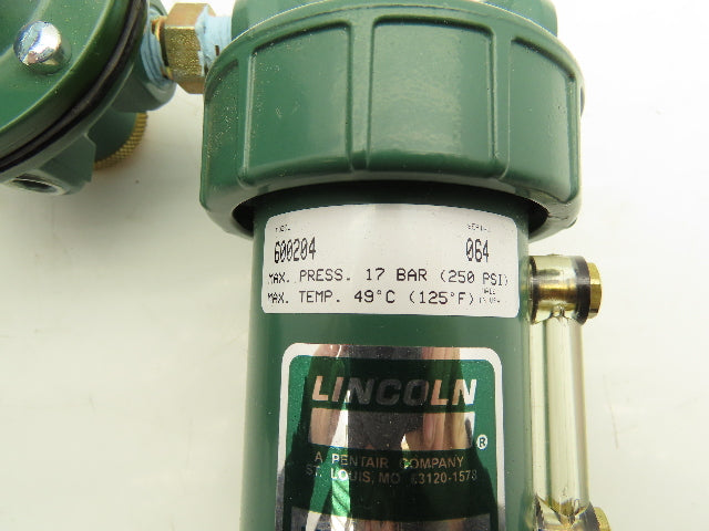 Lincoln 600104 Pneumatic Filter Regulator Lubricator Assembly 1/4" NPT