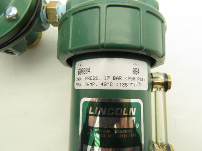 Lincoln 600104 Pneumatic Filter Regulator Lubricator Assembly 1/4" NPT