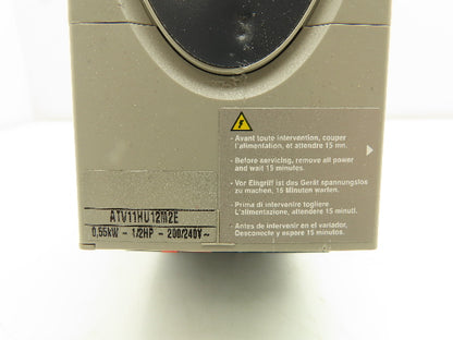 Telemecanique ATV11HU12M2E Altivar 11 AC Drive VFD 0.55kva 1/2Hp 1Ph 240V Input