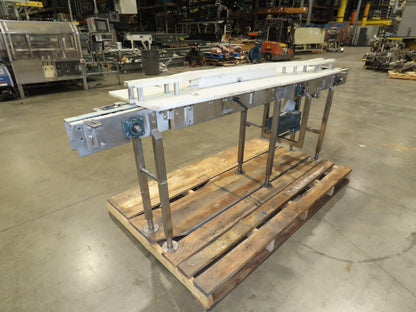 Stainless Bottle Conveyor Can Coder Diverter 3.25" Tabletop 3-Belt 460V Drive