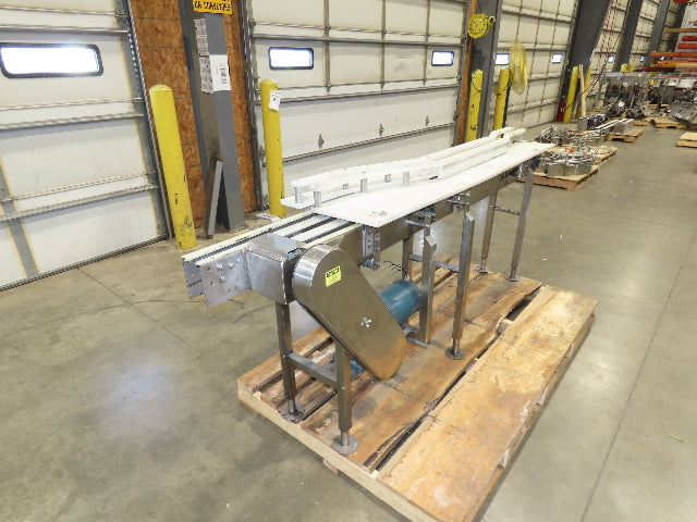 Stainless Bottle Conveyor Can Coder Diverter 3.25" Tabletop 3-Belt 460V Drive