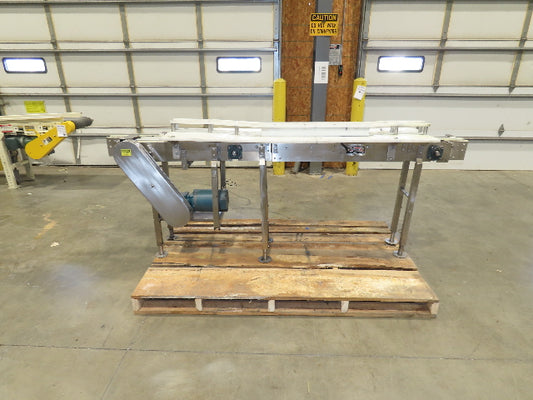 Stainless Bottle Conveyor Can Coder Diverter 3.25" Tabletop 3-Belt 460V Drive