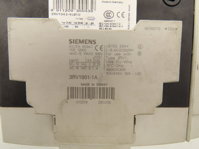 Siemens 3RV1042-4LB10 Motor Starter Circuit Breaker Contactor 90A 600V 3PH