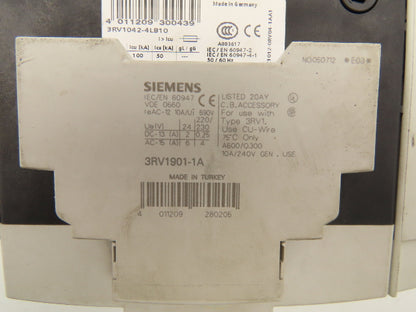 Siemens 3RV1042-4LB10 Motor Starter Circuit Breaker Contactor 90A 600V 3PH