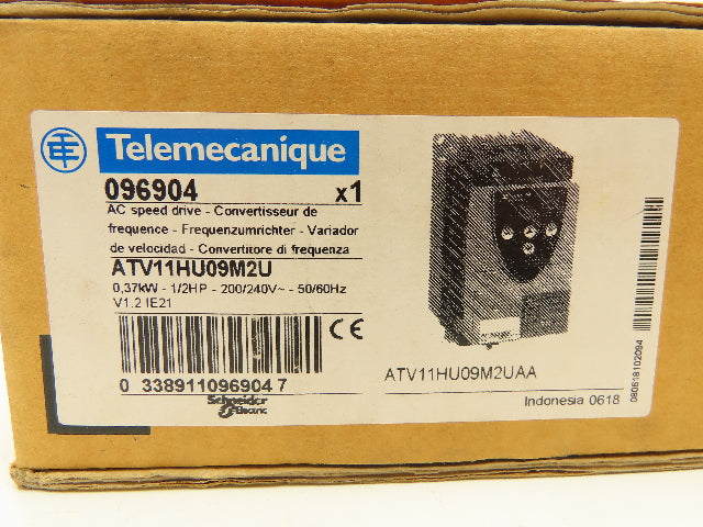 Telemecanique ATV11HU09M2U Schneider Variable Speed Drive 0.37kW 0.5HP 240V 1PH