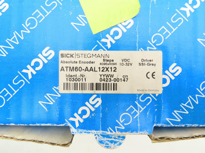 Sick ATM60-AAL12X12 Stegmann Absolute Encoder Steps 4096x4096 10-32V