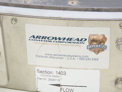 Arrowhead 7.5" Tabletop Belt Stainless Bottle Conveyor 45° Curve Section 24"L