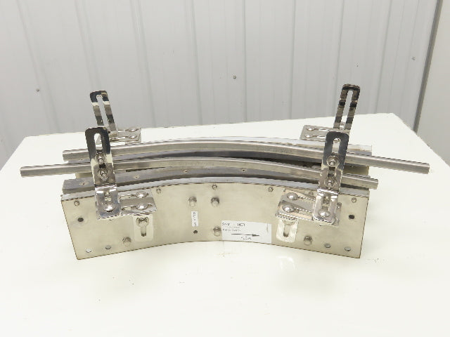 Arrowhead 7.5" Tabletop Belt Stainless Bottle Conveyor 45° Curve Section 24"L