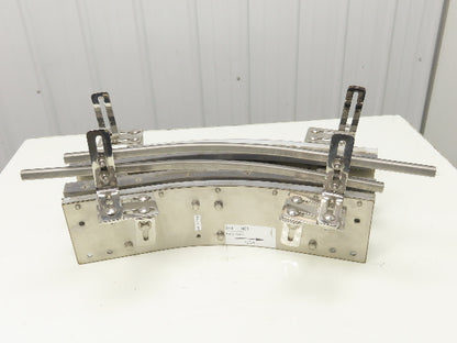 Arrowhead 7.5" Tabletop Belt Stainless Bottle Conveyor 45° Curve Section 24"L