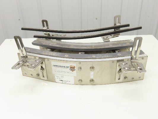 Arrowhead 7.5" Tabletop Belt Stainless Bottle Conveyor 45° Curve Section 24"L